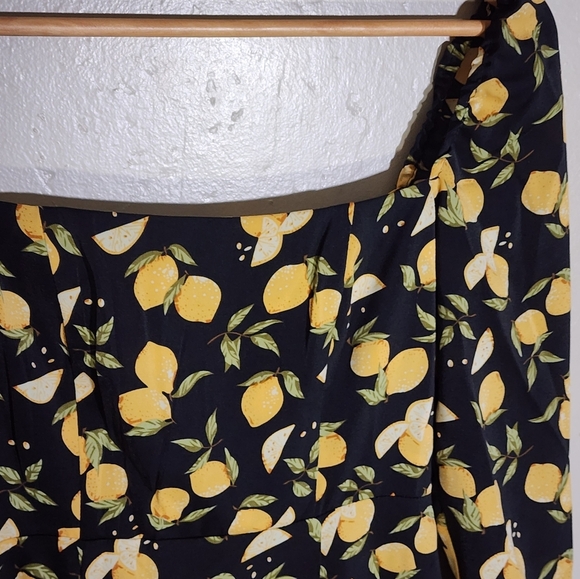 O.P.T Floral Black and Yellow Women's Dress - Picture 3 of 7